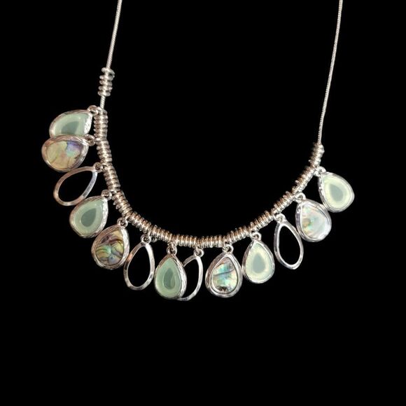 💍Vintage Abalone Pattern Teardrop Necklace - Picture 1 of 4